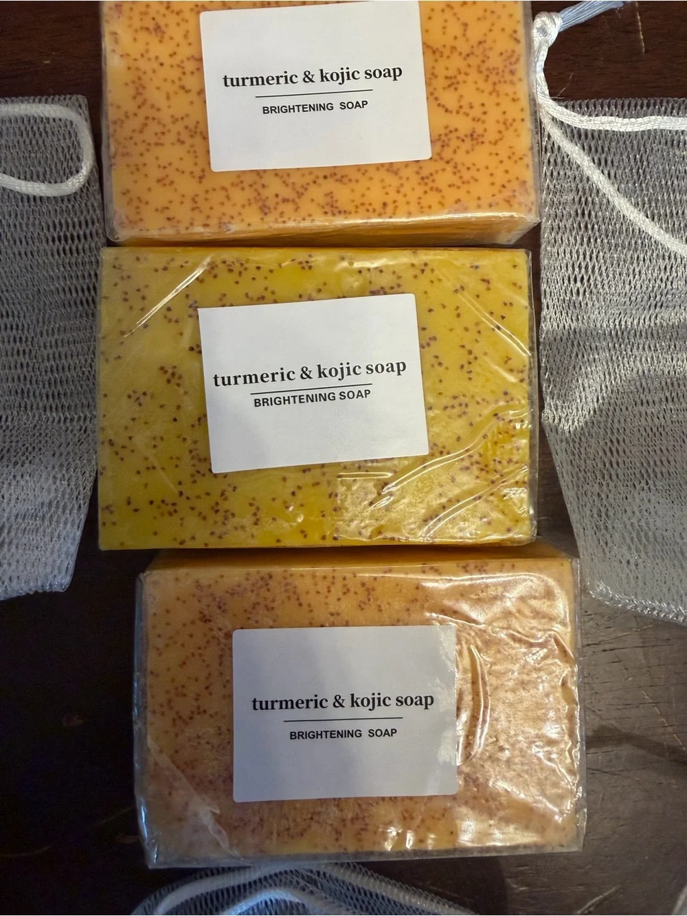 Turmeric & Kojic Brightening Soap - Orange/Yellow pack of 3